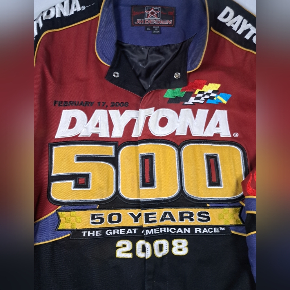 Daytona 500 Black and Red Jacket 50th Anniversary February 17th 2008 Mens XL - Picture 3 of 10